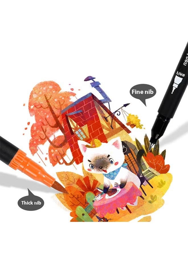 واي جيه قلم ألوان مائية بـ 12 لونًا، قلم ألوان مائية قابل للغسل برأس مزدوج للكتابة اليدوية، صناعة البطاقات، الحجارة، السيراميك، الزجاج، الخشب، القماش، الفن والأشغال اليدوية، وغيرها. - Image 4
