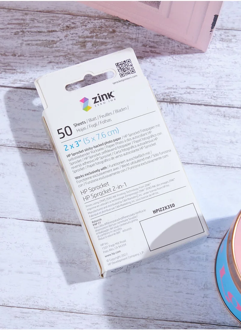 HP Hp Sprocket 2X3 Premium Zink Sticky-Back Photo Paper