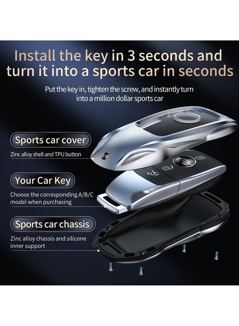 Generic Zinc Alloy Metal Car Key Fob Case Car Keychain for Mercedes Benz Key Fob Cover Case Holder Protector Shell Accessories - Image 3