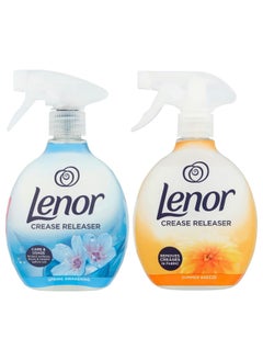 Lenor lenor Crease Releaser Spray for Clothes removes creases in fabric 1 X Summer Breeze Scent 1 X Spring Awakening 500ML 