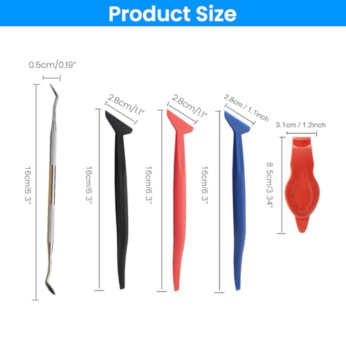 STHIRA® 5pcs Car Film Tools Detailing Tools Car Film Tucking Tools with Tool Box Vehicle Vinyl Wrap Tool Kit Window Tinting Tool Non-scratch Dual End Tucking Tools for Vinly Wrapping, Car Decals - Image 2