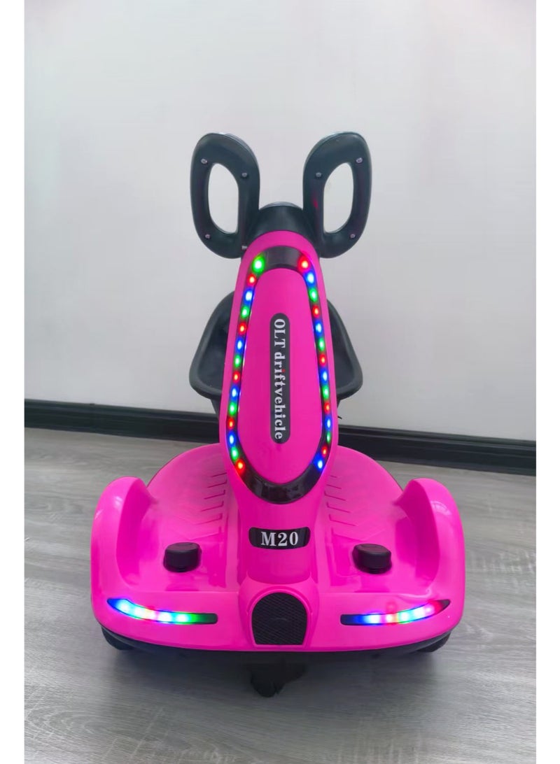 Bolivia's Multi-function Electric Scooter for Children, Four-Wheel Electric Scooter with Double Drive, Music and Light, UK Plug, Electric Scooter for 1-7 Years Kids Boys Girls - Image 2