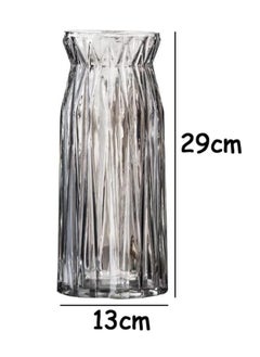 HOME TASTE TOMSUN Modern Large Clear Glass Vases Flower Vase for Desktop Decoration  - Image 3