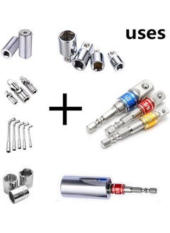 A AND S Tools A AND S TOOLS Regatic Impact Grade Socket AdapterExtension Set Turns Power Drill Into High Speed Nut Driver14Inch Hex Shank to Drive for Adapters Use with Chucks Sizes 14 38 12 CrV  - Image 5