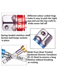 A AND S Tools A AND S TOOLS Regatic Impact Grade Socket AdapterExtension Set Turns Power Drill Into High Speed Nut Driver14Inch Hex Shank to Drive for Adapters Use with Chucks Sizes 14 38 12 CrV  - Image 3