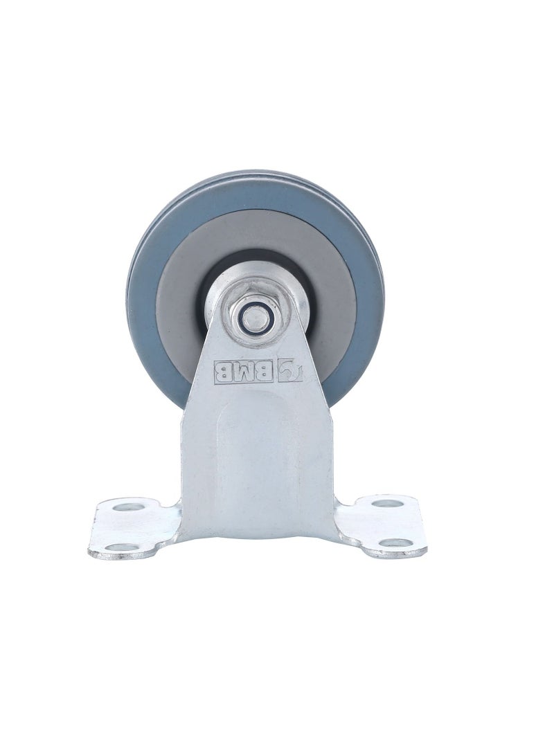 BMB tools 2-Piece 75mm Grey Rubber Caster - Rigid - Plate  - Image 2