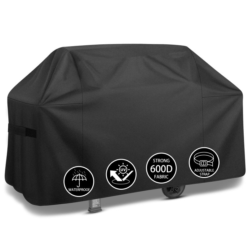 ZHSX Grill Cover,82 inch Heavy Duty Waterproof Grill Cover for Outdoor Grill,600D Anti-UV Fade-Resistant Barbecue Gas Cover with Adjustable Straps for Weber,Genesis,Charbroil and More Grills - Image 1