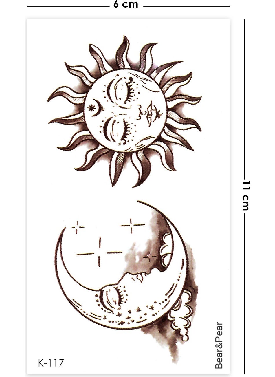 BP Tattoo - Sun and Moon Temporary Tattoo Couple Tattoo Sun and Crescent Tattoo - Image 1