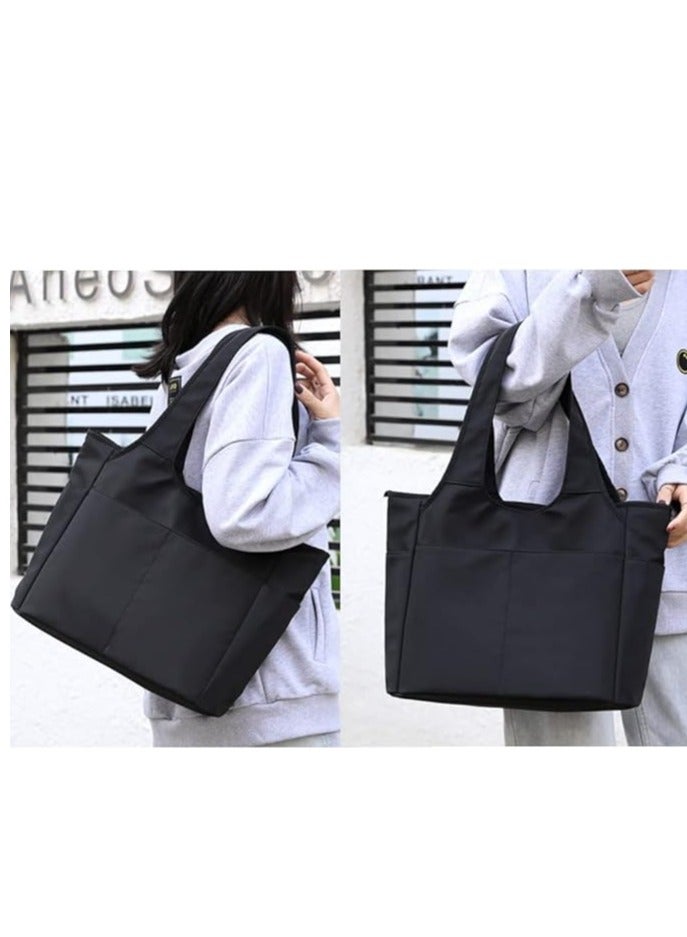 Multi Pocket Tote Shoulder Bag Multi-function Nylon Shoulder Handbag Travel Purse Bags  - Image 2