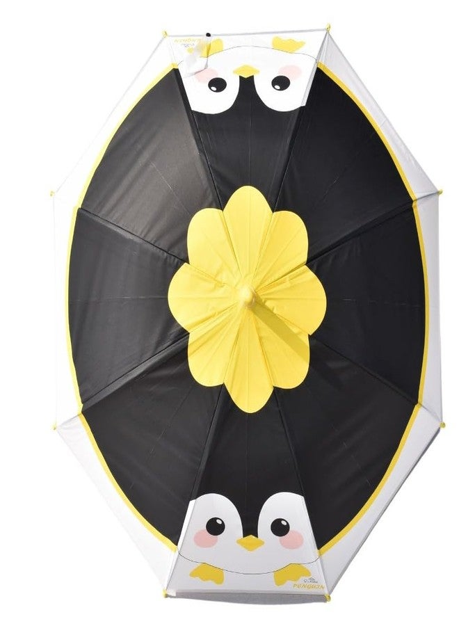 RSAAUD® 3D Animal Print Umbrella for Kids, Animal Theme See Through Umbrella, Zoo Kid and Toddler Umbrella, Zebra ,Owl, Rabbit, Elephant, Duck Penguin Umbrella, Umbrella for Children, Umbrella for Girls and Boys (Black Penguin) - Image 3