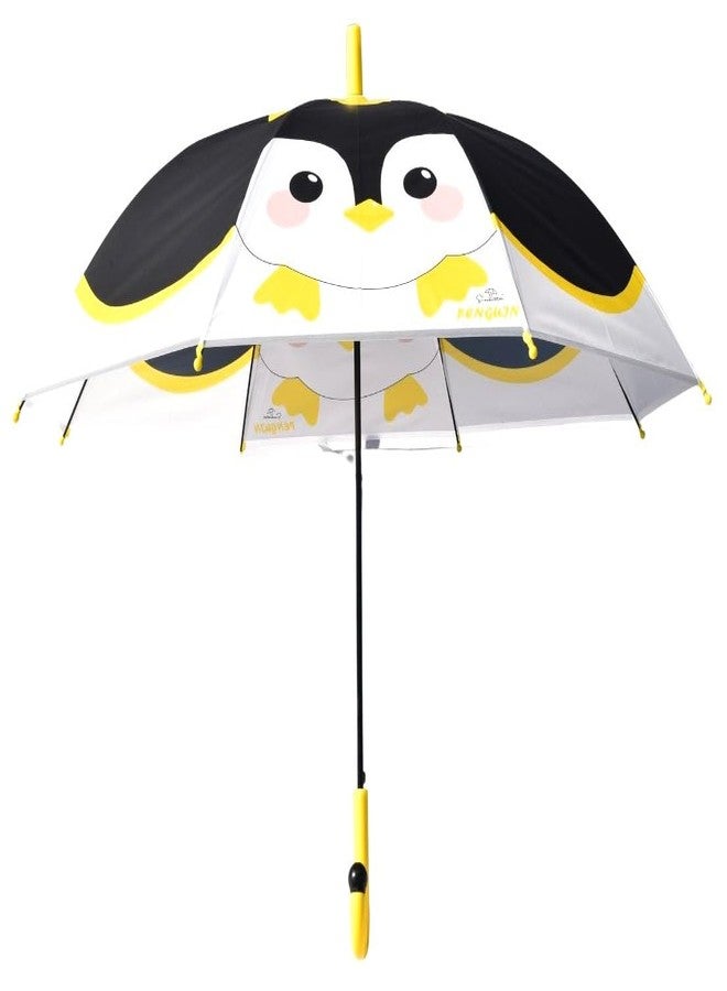 RSAAUD® 3D Animal Print Umbrella for Kids, Animal Theme See Through Umbrella, Zoo Kid and Toddler Umbrella, Zebra ,Owl, Rabbit, Elephant, Duck Penguin Umbrella, Umbrella for Children, Umbrella for Girls and Boys (Black Penguin) - Image 5