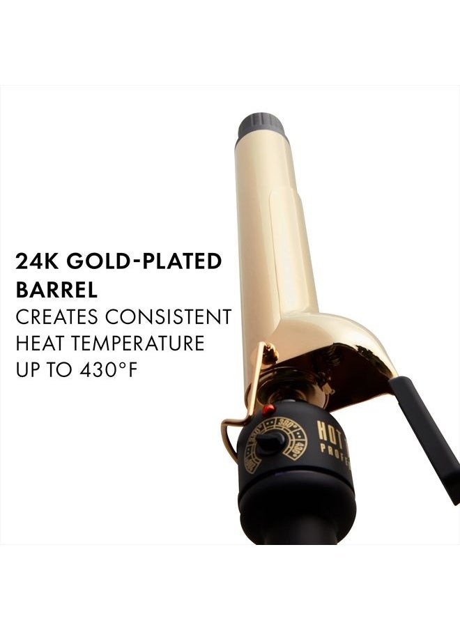Hot Tools - Pro Artist 24K Gold Extra Long Curling Iron/Wand | Long Lasting Defined Curls, (1-1/4 in) - Image 1