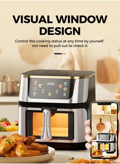 Generic XXL Air Fryer With 10L Basket Smart Color Touch Screen With Rapid Hot Air Circulation For Frying Grilling Broiling Roasting and Baking For Party And Home Use 1400W  - Image 4
