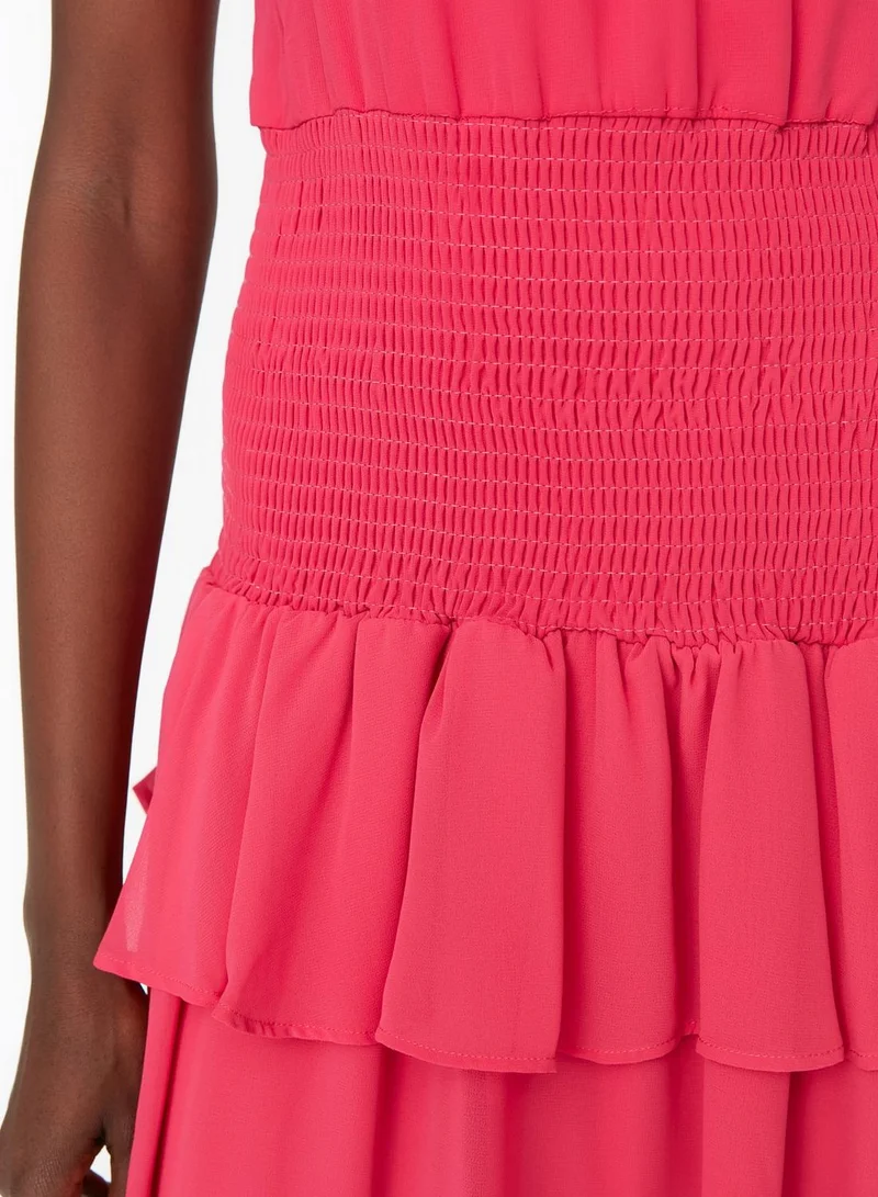 trendyol Halter Neck Ruffle Hem Dress