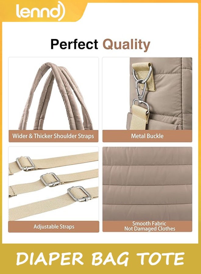 لينند حقيبة حفاضات كبيرة، حقيبة حفاضات أطفال، حقيبة مستشفى، حقيبة سفر كبيرة للأمهات - Image 4