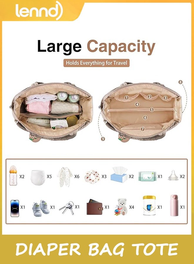 لينند حقيبة حفاضات كبيرة، حقيبة حفاضات أطفال، حقيبة مستشفى، حقيبة سفر كبيرة للأمهات - Image 2