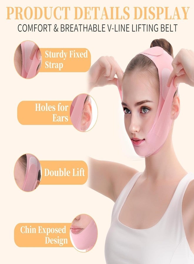 ZTOCOZ Silicone V Face Mask for Face Lift & 3 Pairs Under Eye Mask for Puffy Eyes | Facial Slimming Bandage for Chin & Cheek | Double Chin Reducer for Women & Men | Skin Tightening Belt for Slim Lift - Image 2