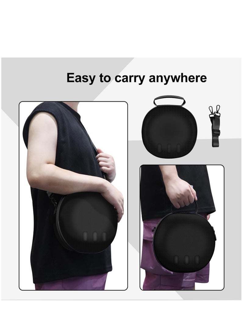 HardShell Storage Bag Portable Hard Carry Bag Shockproof Anti-Scratch With Shoulder Strap for Meta Quest3 VR Glasses Accessories (Black)