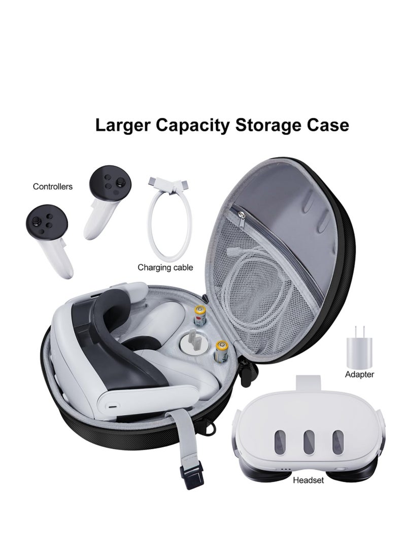 Generic HardShell Storage Bag Portable Hard Carry Bag Shockproof Anti-Scratch With Shoulder Strap for Meta Quest3 VR Glasses Accessories (Black)  - Image 3