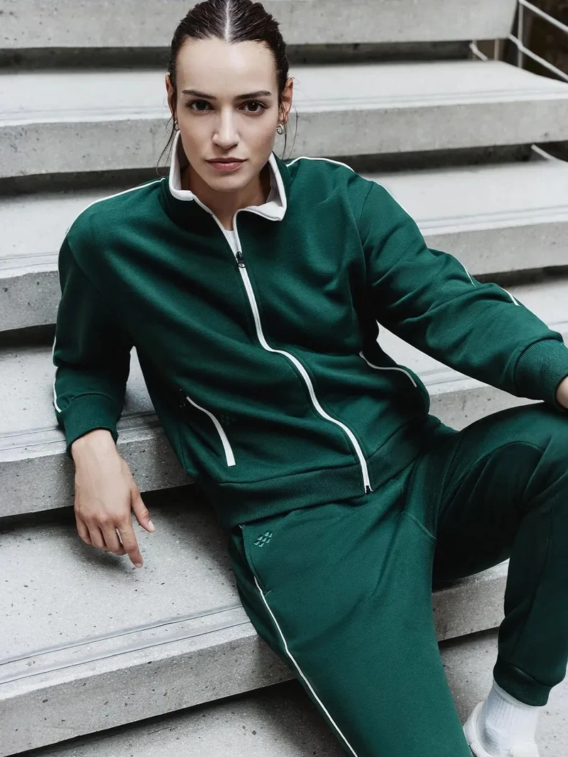 تومي لايف TOMMY Oversized Zip-collar Sweatshirt And Pants Set