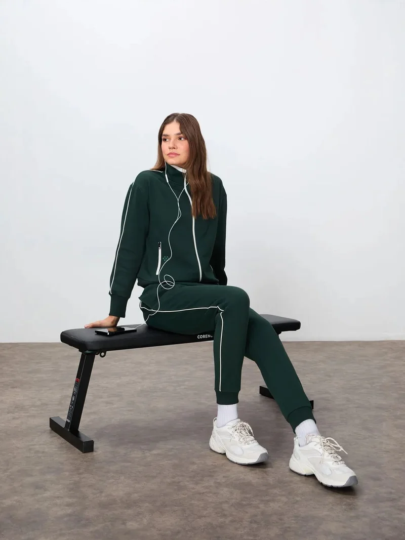 تومي لايف TOMMY Oversized Zip-collar Sweatshirt And Pants Set