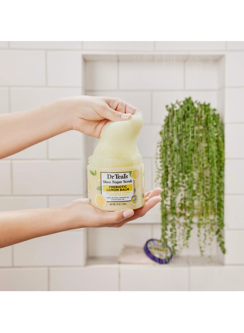 Dr Teal's Shea Sugar Scrub Prebiotic Lemon Balm 538Gm - Image 5