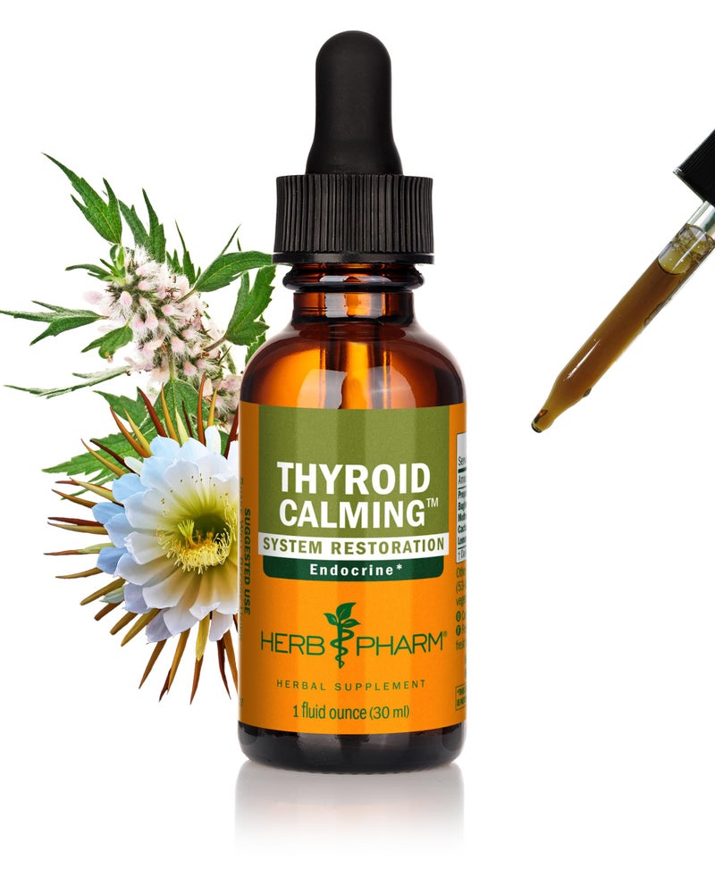 Herb Pharm Thyroid Calming Liquid Herbal Formula for Endocrine System Support 1 Ounce