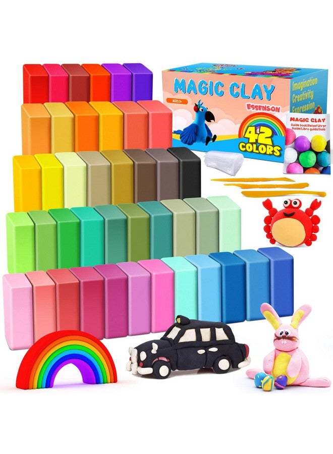 ESSENSON Air Dry Clay 42 Colors Modeling Clay For Kids Diy Molding Magic Clay For With Tools Soft & Ultra Light Toys Gifts For Age 3 4 5 6 7 8+ Years Old Boys Girls Kids - Image 2