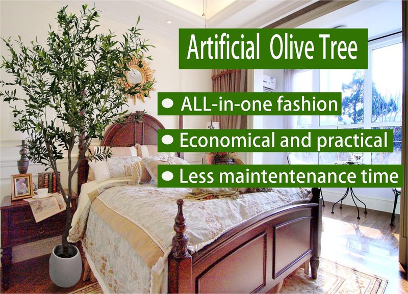 AfanD Artificial Olive Tree 7ft(82in,2200+Uv Protection Leaf) Tall,Faux Olive Tree Indoor Artificial Tree for Modern Home Office Living Room Floor Decor Indoor - Image 4