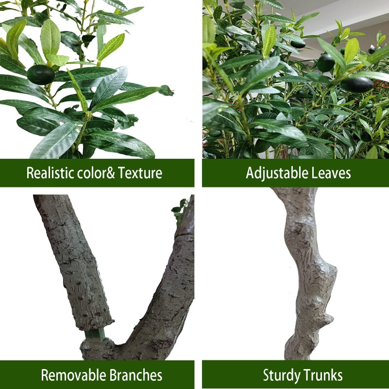 AfanD Artificial Olive Tree 7ft(82in,2200+Uv Protection Leaf) Tall,Faux Olive Tree Indoor Artificial Tree for Modern Home Office Living Room Floor Decor Indoor - Image 3