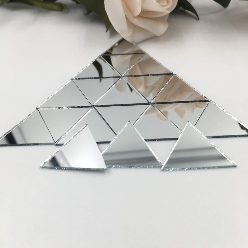1 Triangle Mirror Mosaic Tiles Triangular Shape Craft Mirrors 150pcs