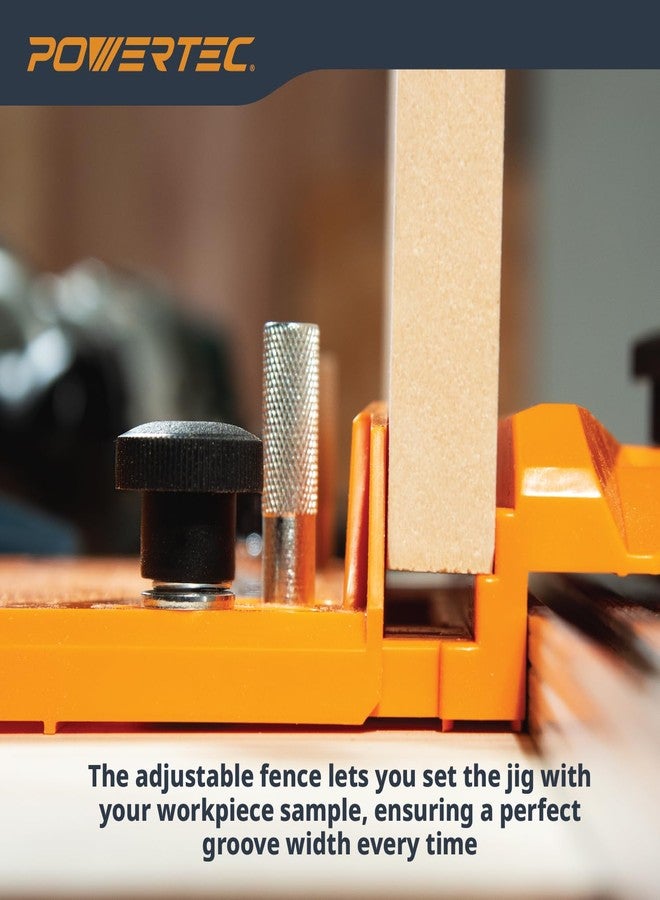 POWERTEC Router Dado Jig for Precision Dado Cuts | Adjustable Fence, Built-In Dust Collection | Compatible with POWERTEC & Most Major Brand Guide Rails, Edge Clamps, and Routers (71923) - Image 3