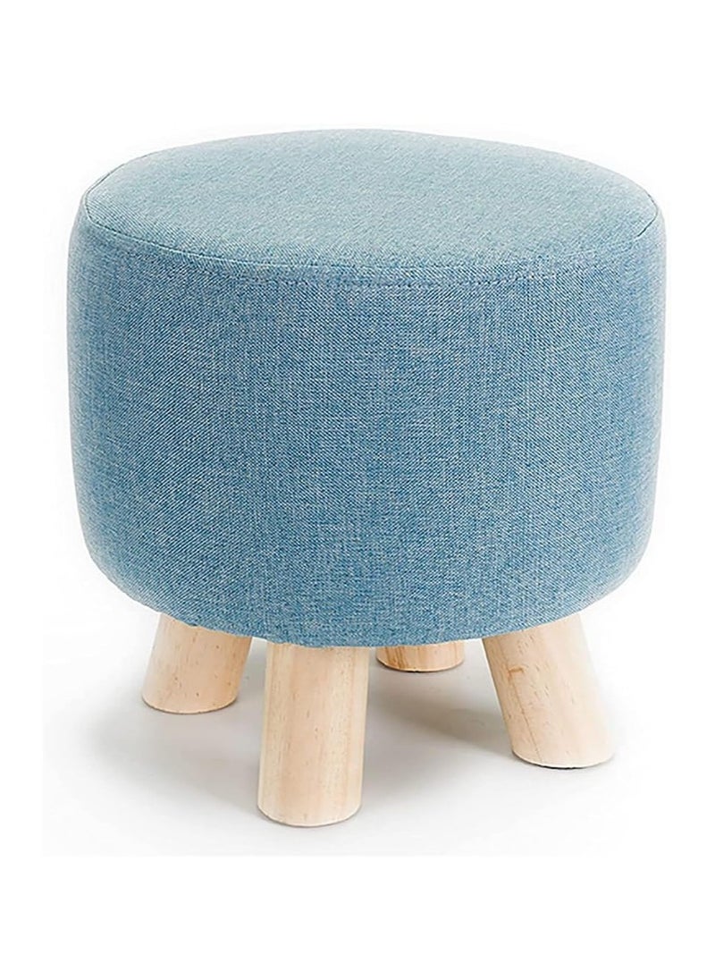 LINGWEI - Round Footrest Ottoman Stool Pouffe Chair Round Foot Stool Chair Change Shoe Stool Feet Rest Stool Fabric Padded Seat Pouf Ottoman Round Foot Rest Stool Fabric Padded Seat - Image 1