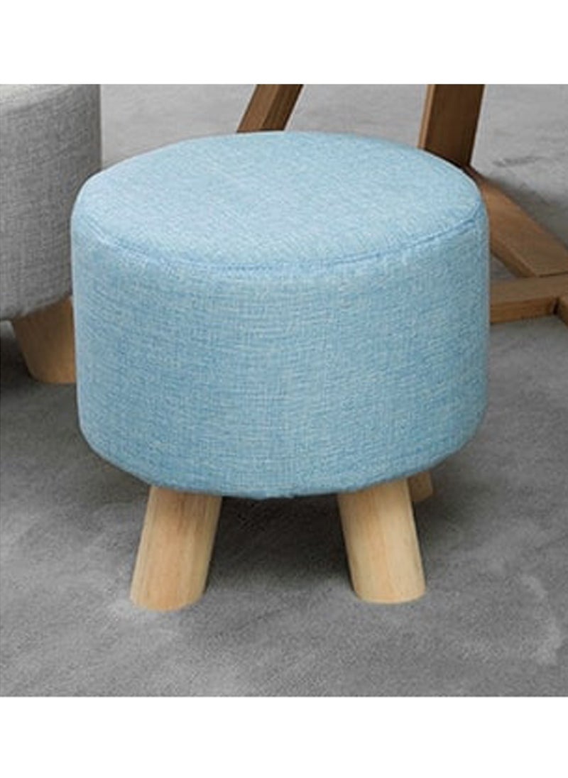 LINGWEI - Round Footrest Ottoman Stool Pouffe Chair Round Foot Stool Chair Change Shoe Stool Feet Rest Stool Fabric Padded Seat Pouf Ottoman Round Foot Rest Stool Fabric Padded Seat - Image 1