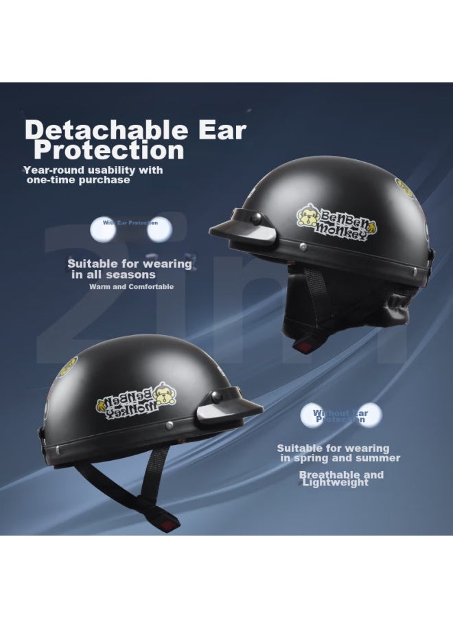 Ad New National Standard Class A Electric Vehicle Helmet, 3c Certified, National Standard, For Men And Women, Summer Sun Protection, Electric Scooter Safety Helmet, Men's Style, All-season Half Helmet, Cute Harley Helmet, Hl-01 White, For Girls - Image 1