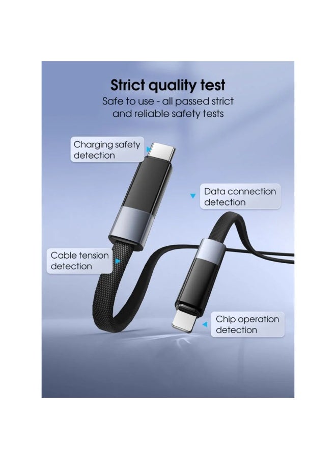 لدنيو كابل شحن سريع LDNIO 30W USB-C إلى Lightning لأجهزة آيفون سلسلة 14/13/12/11/X/8 وآيباد برو - 1 متر، أسود - Image 5