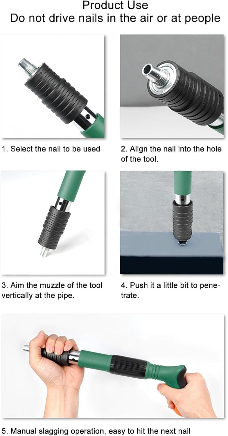 POPLEY Concrete Nail Gun Kits Manual Steel Nail Gun Mini Portable Nail Shooting Machine Wall Fastening Power Tool for Household Decor - Image 5