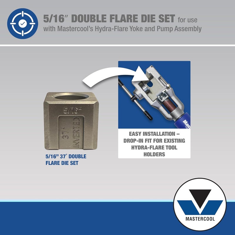 MASTERCOOL 71098-15 5/16″ Double Flare Die Set – Replacement for Hydra-Flare 71098 Kit and 71202 Hydraulic Tool - Image 2