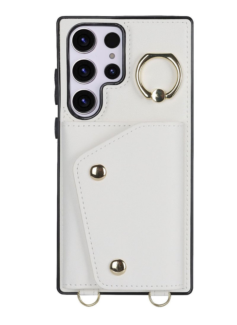 Suteni - Flip Cover Crossbody Band Card Slots Leather Phone Case for Samsung - Image 1