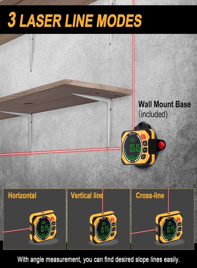 PREXISO 3-in-1 Digital Angle Gauge Magnetic with Laser Level, Rechargeable Digital Level with Wall Mount Base, 0-90° & 0-180° Range, Angle Finder with Cross Line for Woodwork, Saw, Hanging Frames - Image 2