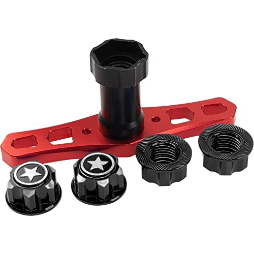 Vgoohobby 17mm Hex Wheel Nuts Adapter w 17 Wheel Hex Wrench RC Sleeve Tool Compatible with Traxxas XMaxx ERevo EMaxx Summit 18 RC Monster Car Black - Image 1
