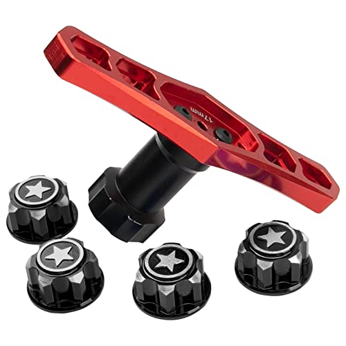 Vgoohobby 17mm Hex Wheel Nuts Adapter w 17 Wheel Hex Wrench RC Sleeve Tool Compatible with Traxxas XMaxx ERevo EMaxx Summit 18 RC Monster Car Black - Image 5