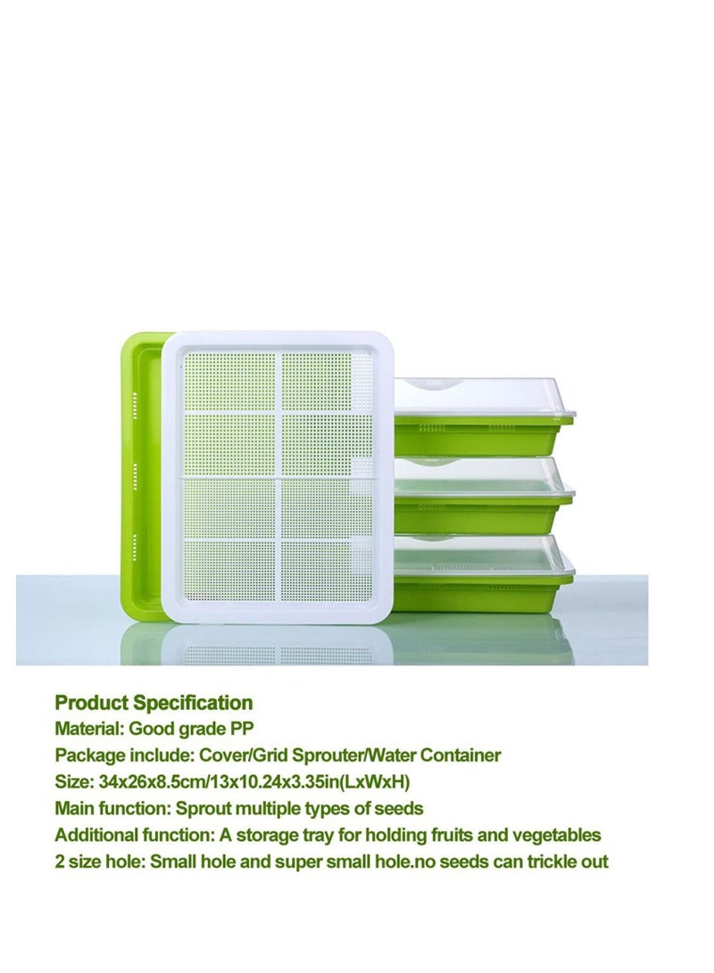 Y&D Seedling Trays, Seed Germination Tray, Sprouter BPA Free Nursery Sprouting Kit for Wheatgrass Soybean Mung Hydroponics Planting Garden Home Office 1 pcs - Image 3