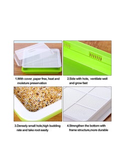 Y&D Seedling Trays, Seed Germination Tray, Sprouter BPA Free Nursery Sprouting Kit for Wheatgrass Soybean Mung Hydroponics Planting Garden Home Office 1 pcs  - Image 2