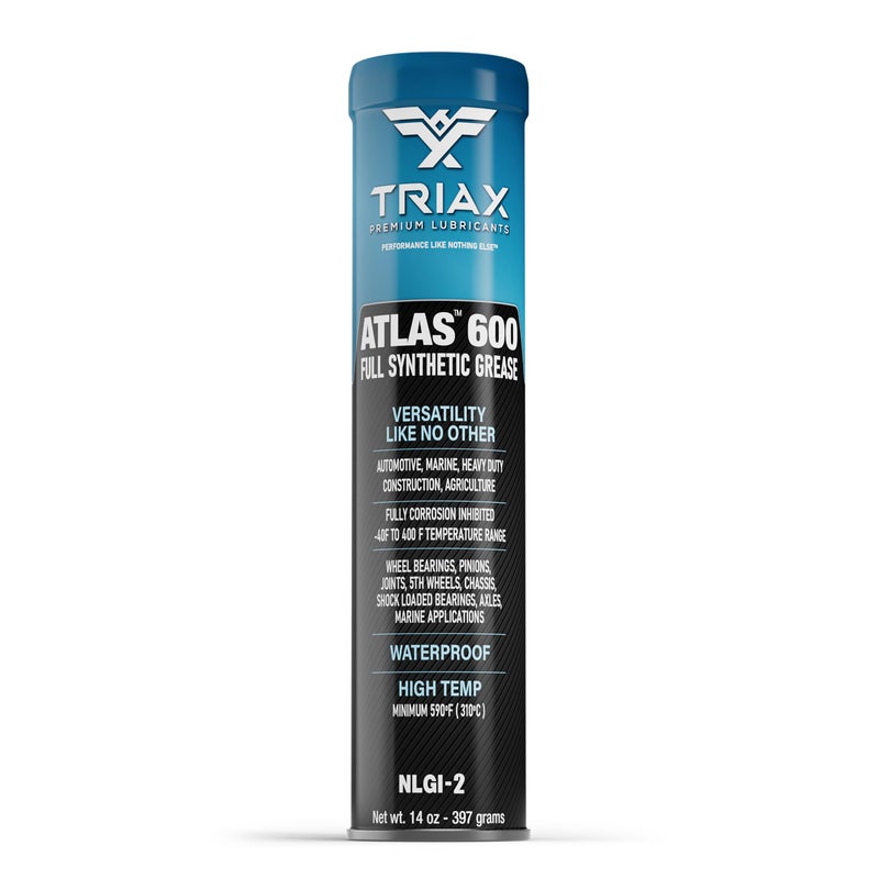 TRIAX Atlas 600 - Full Synthetic Grease - Ultra Duty - All 5th Wheel, Bearings, Joints, Pivots, Bolts - Super Adhesive - Marine - Wide Temp Range -40 F to 450 F - 14 Ounce Cartridge (1 Tube) - Image 1