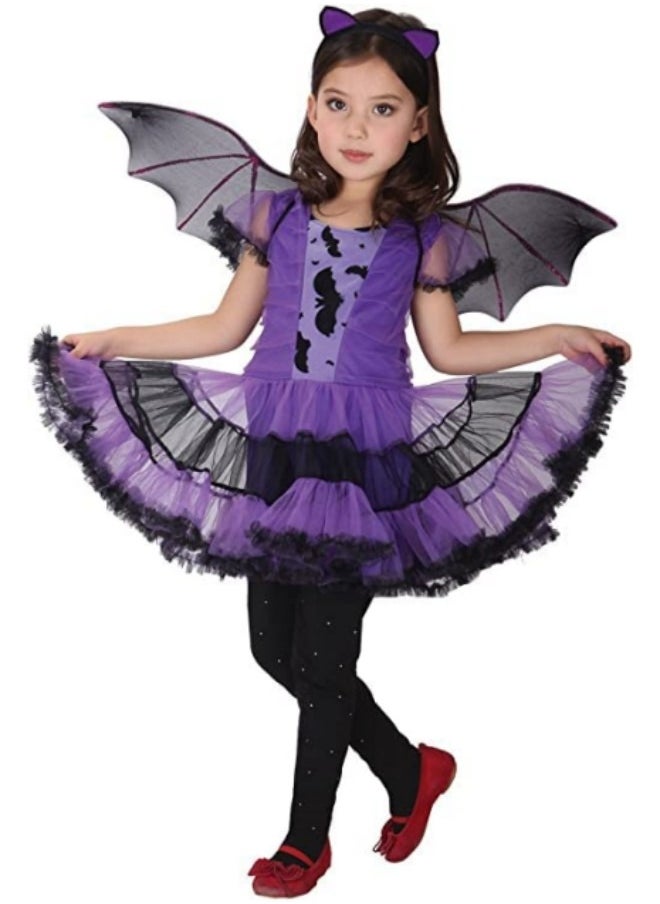 Kids Witch Costume Cosplay Set, Fairytale Witch Costume Toddler Witch Dress Set