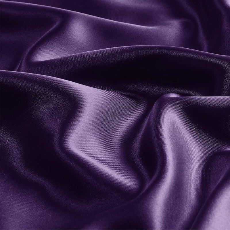 DEHMAN Satin Silk Pillow Covers for Hair and Skin Pack of 2 Toddler Pillow Cover | Silk Pillowcases for Hair and Skin | Soft Comfortable Toddle Pillowcases 12 x 19 Inch (Purple) - Image 3