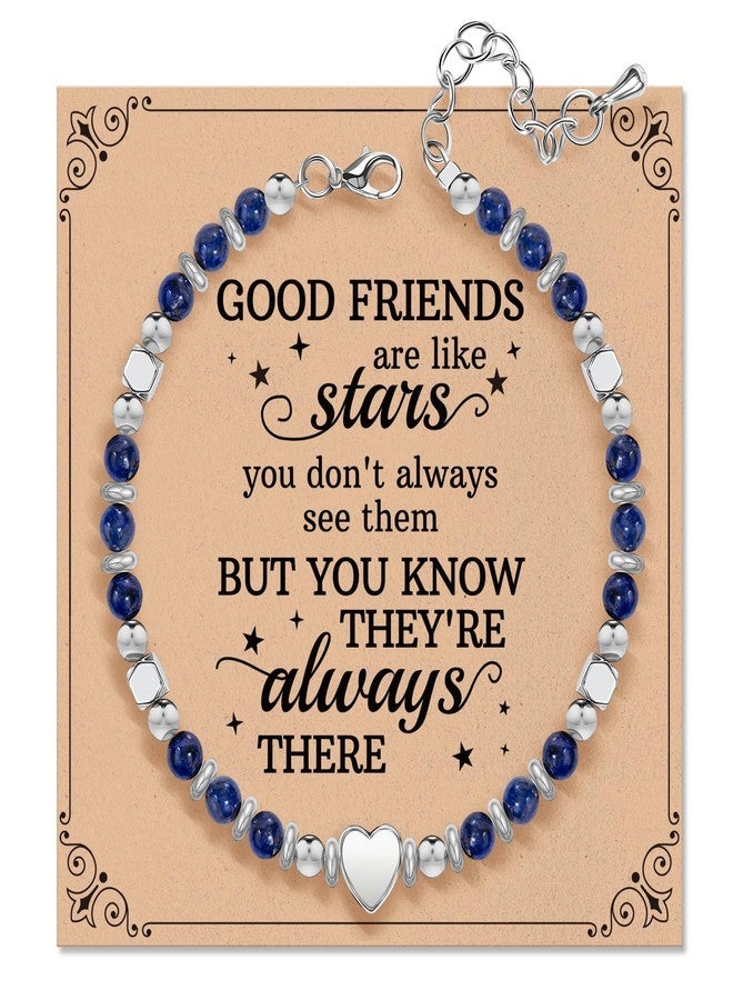 ZOKCC Friendship Bracelet Gifts for Women - Inspirational Natural Stone Bracelet for Women - Birthday Christmas Day Graduation Gifts for Friend, Sister, Bestie, BFF, One size, Lapis Lazuli - Image 1