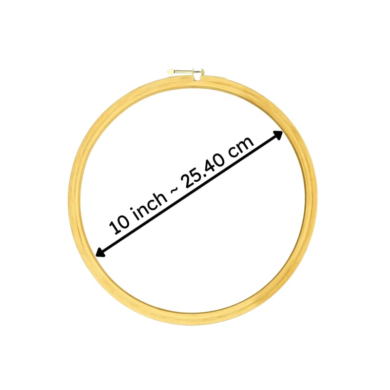 ADW CRAFT'S 10 INCH Embroidery Wooden Hoop(5 PLY, Pack of 3),Wooden Hoop Ring for Embroidery Kit,Wooden Embroidery Hoop Ring Frame,Wooden Frames for Craft Hoop Frame,Mini Wooden Hoop,Hand Embroidery Frame Wooden  - Image 2