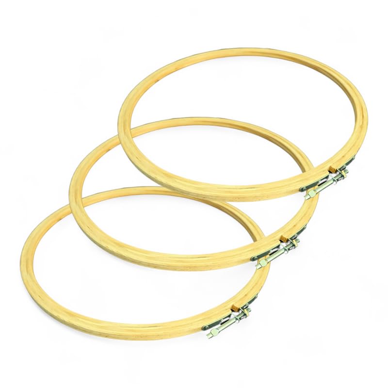 ADW CRAFT'S 10 INCH Embroidery Wooden Hoop(5 PLY, Pack of 3),Wooden Hoop Ring for Embroidery Kit,Wooden Embroidery Hoop Ring Frame,Wooden Frames for Craft Hoop Frame,Mini Wooden Hoop,Hand Embroidery Frame Wooden  - Image 1